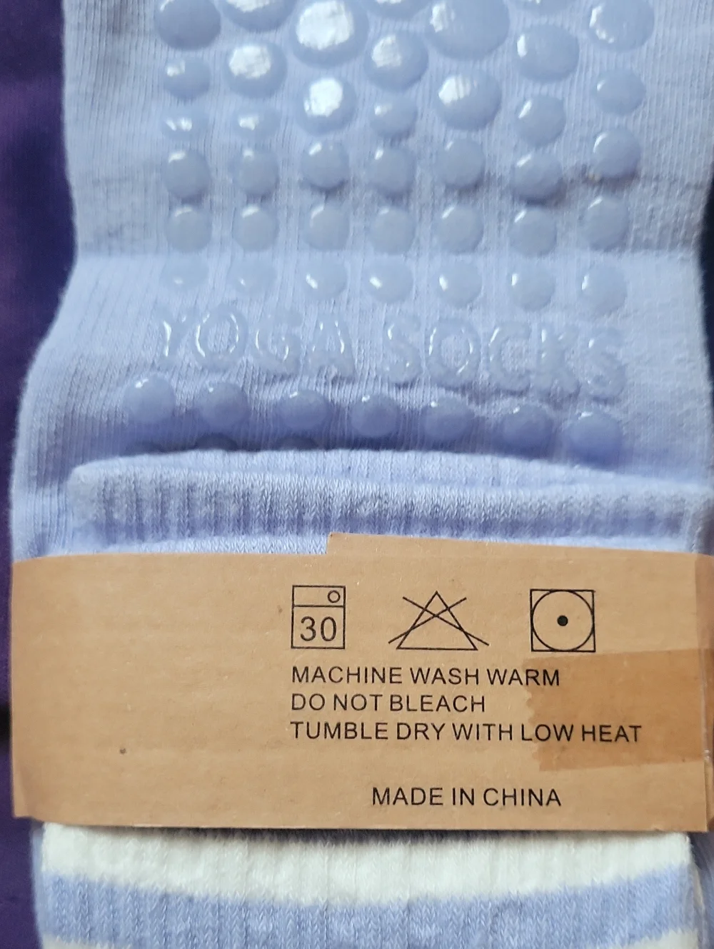 Ladies Non-Slip Yoga Socks - Light Blue & Pale Pink